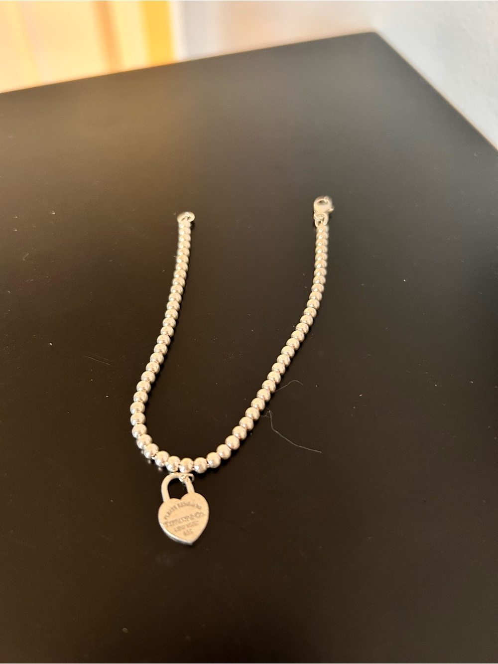 Tiffany and Co. Sterling Silver Bracelet with Heart Tag - Picture 3 of 4
